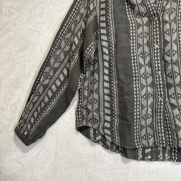 Splendid Women's Olive Green Freesia Long Sleeve Linen Button-Up Shirt Top Small - Picture 3 of 14